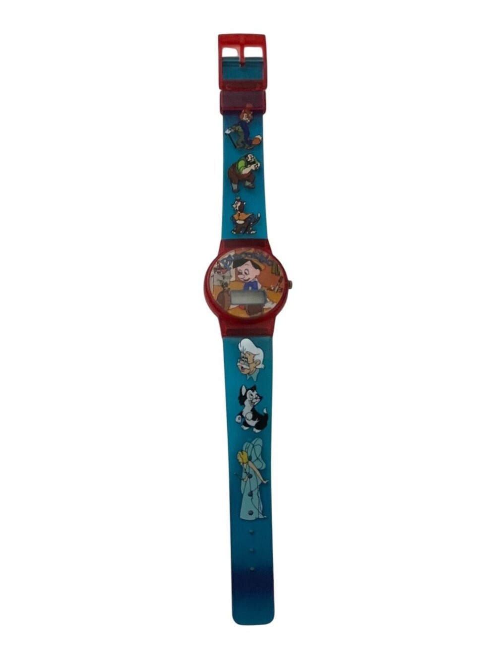 Vintage 1993 Betty Boop Digital Watch AWC Red Case Blue Band Cartoon Theme